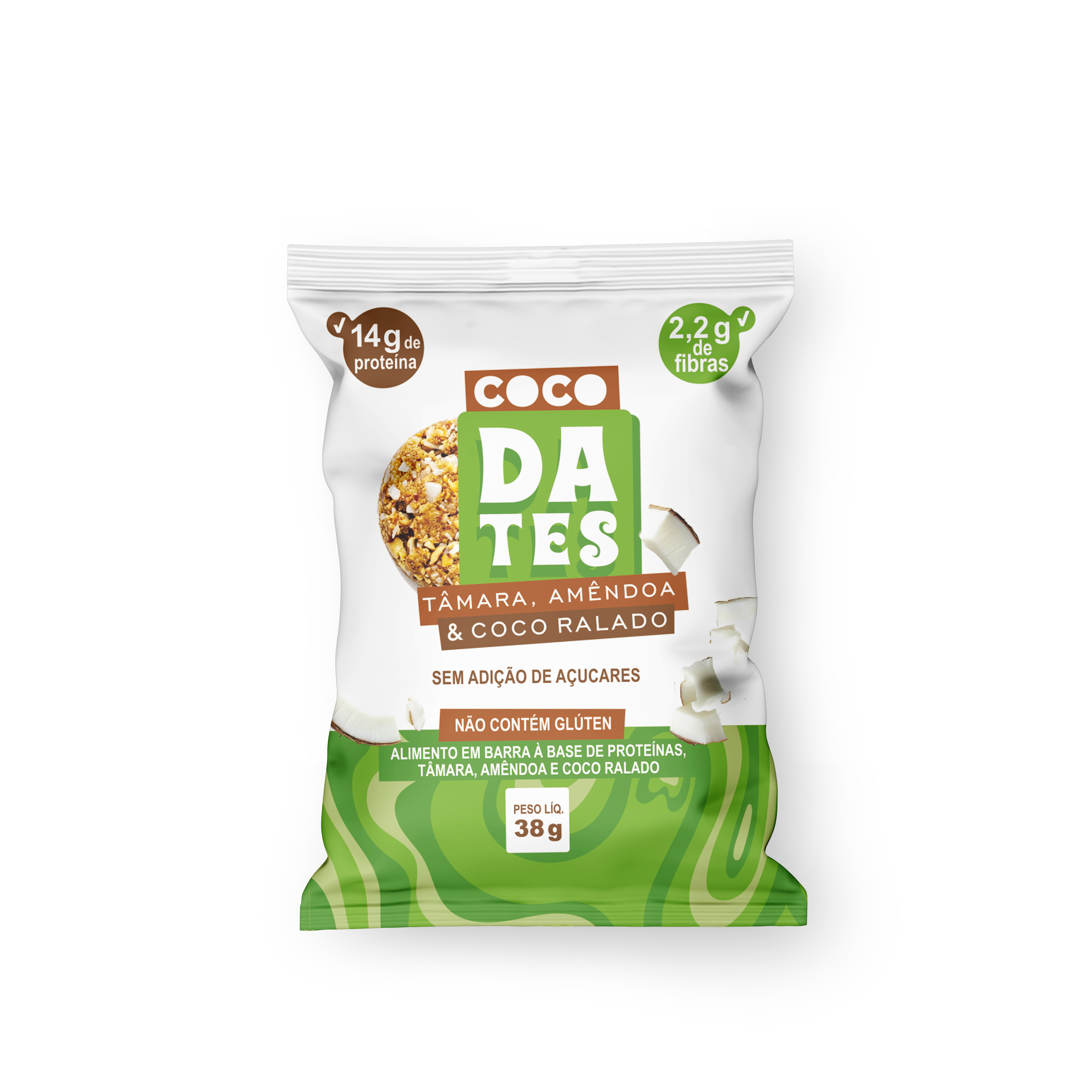 Dates Coco - barrinha de tâmara, amêndoa e coco ralado